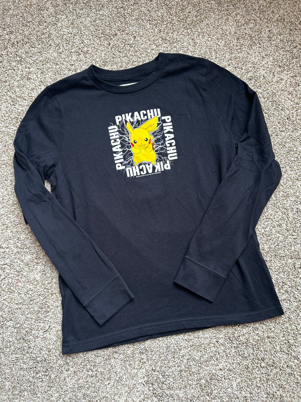Abercrombie Kids Pikachu Pokemon Long Sleeve, Size 13/14